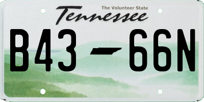 TN license plate B4366N