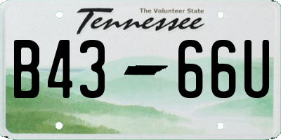 TN license plate B4366U