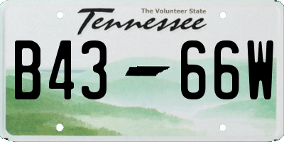 TN license plate B4366W
