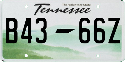 TN license plate B4366Z