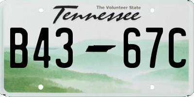 TN license plate B4367C