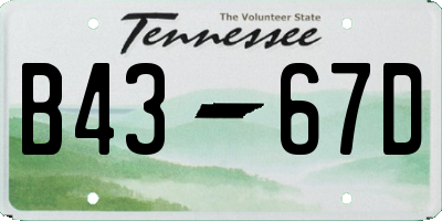 TN license plate B4367D