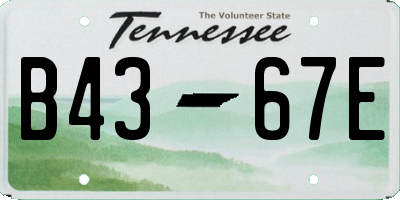 TN license plate B4367E