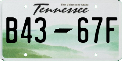 TN license plate B4367F