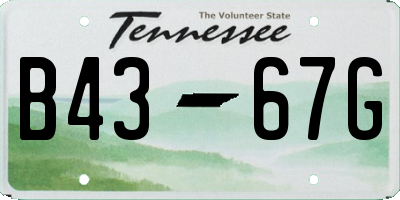 TN license plate B4367G