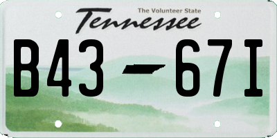 TN license plate B4367I