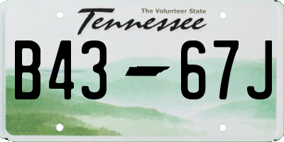 TN license plate B4367J