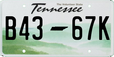 TN license plate B4367K