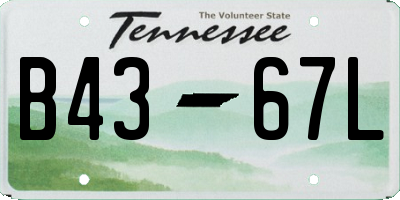 TN license plate B4367L