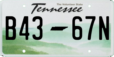 TN license plate B4367N