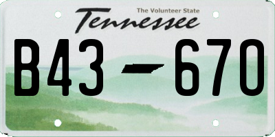 TN license plate B4367O