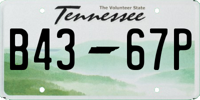 TN license plate B4367P