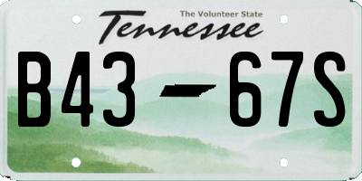 TN license plate B4367S