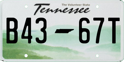 TN license plate B4367T