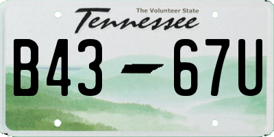 TN license plate B4367U