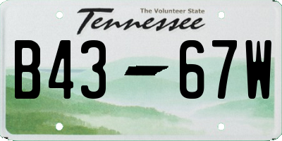 TN license plate B4367W