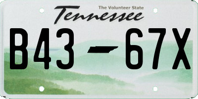 TN license plate B4367X