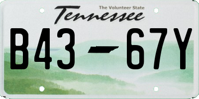 TN license plate B4367Y