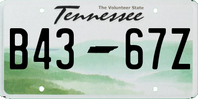 TN license plate B4367Z