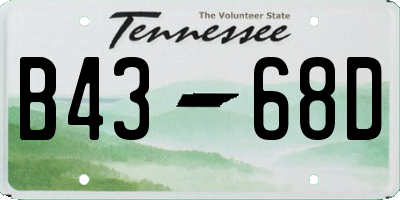 TN license plate B4368D