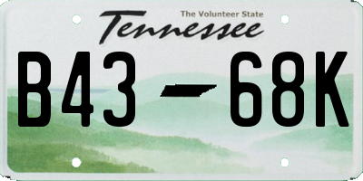 TN license plate B4368K