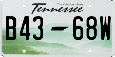 TN license plate B4368W