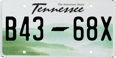 TN license plate B4368X