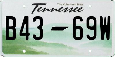 TN license plate B4369W