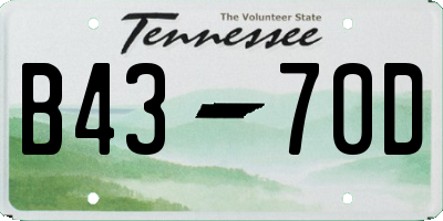 TN license plate B4370D