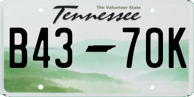TN license plate B4370K