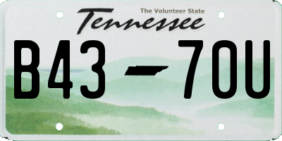 TN license plate B4370U