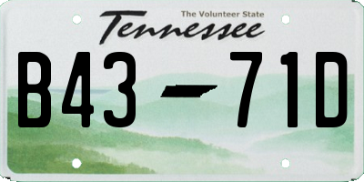 TN license plate B4371D