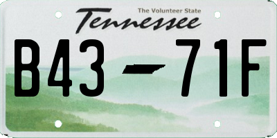 TN license plate B4371F