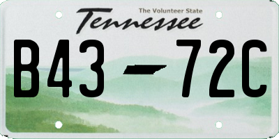 TN license plate B4372C