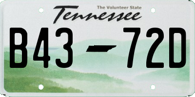 TN license plate B4372D