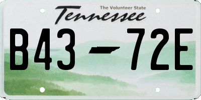 TN license plate B4372E