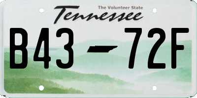 TN license plate B4372F