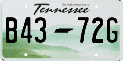 TN license plate B4372G