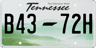 TN license plate B4372H