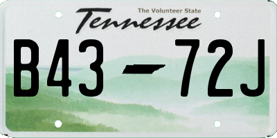 TN license plate B4372J