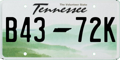 TN license plate B4372K