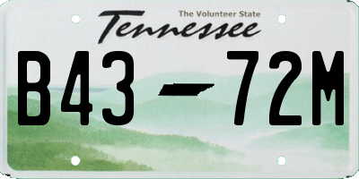 TN license plate B4372M