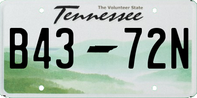 TN license plate B4372N