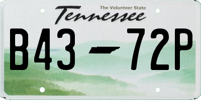 TN license plate B4372P