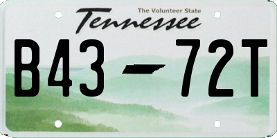 TN license plate B4372T
