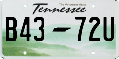 TN license plate B4372U