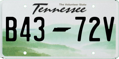 TN license plate B4372V