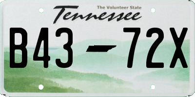 TN license plate B4372X