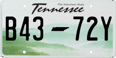 TN license plate B4372Y