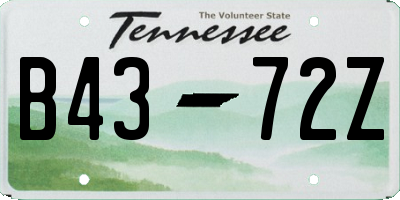 TN license plate B4372Z